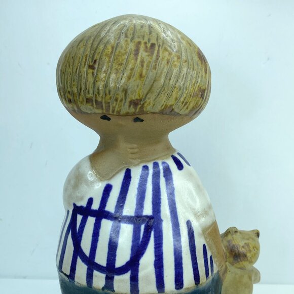 Signed Lisa Larson Gustavsberg Rare glazed ceramic figurine Malin
